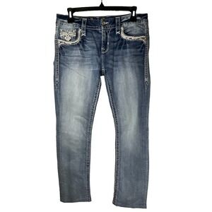 Rock Revival Melina Easy Straight Jeans (Altered Hem) Women‎ Size 27/29
